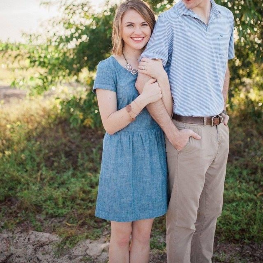 Denim short sleeve dress
